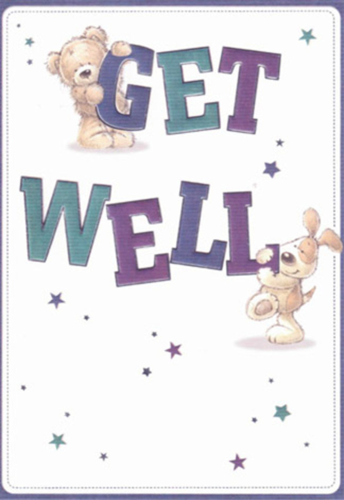 This get well card sparkles with the gentle encouragement characteristic of Barnet's welcoming neighbourhoods. The central scene features a huggable teddy and a loyal, floppy-eared pup interacting amidst playful, twinkling stars-each character is illustrated with endearing attention to detail, from the bear's fluffy paws to the puppy's velveteen ears. Big, confident letters compose the message, shaded in rich purples and aquas, grounding the design in steadfast cheer reminiscent of a bright shopfront on Barnet's High Street. The tactile quality of the art invites a sense of touch, while the scatter of stardust across a serene cream background echoes the hopeful spirit found around Dollis Brook or Victoria Park. Imagining this card paired with a thoughtfully hand-tied bouquet from Flowers Barnet, it evokes a combined gesture of positivity-lifting the mood of any recipient with heartfelt charm and the collective warmth of their local community. The lightness and airiness throughout the scene offer the perfect visual embrace for anyone in recovery.